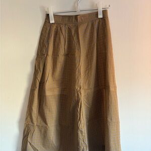 A.P.C. Brown Plaid A-Line Skirt